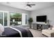 Relaxing main bedroom with large window and stylish decor at 29615 N 55Th Pl, Cave Creek, AZ 85331