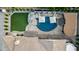 Drone view showcasing a luxurious pool and backyard area at 3611 E Kachina Dr, Phoenix, AZ 85044