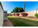 Backyard with landscaping, wall, and grassy area at 6258 E Ivy St, Mesa, AZ 85205