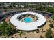 Community pool and surrounding area viewed from above at 9746 N 105Th Dr, Sun City, AZ 85351