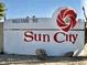 Welcome to Sun City sign, indicating the community location at 9746 N 105Th Dr, Sun City, AZ 85351