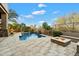 Relaxing pool area with fire pit and spacious patio at 9926 E Hidden Green Dr, Scottsdale, AZ 85262