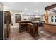 View of a custom-built wooden bar with wine storage and seating at 103 W Tanya Rd, Phoenix, AZ 85086