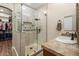 Spa-like bathroom with walk-in shower, soaking tub and large vanity at 103 W Tanya Rd, Phoenix, AZ 85086