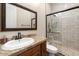 Clean bathroom with walk-in shower, vanity and toilet at 103 W Tanya Rd, Phoenix, AZ 85086