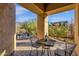 Relaxing backyard patio with seating area, offering mountain views at 11729 N 134Th St, Scottsdale, AZ 85259