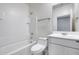 Clean bathroom featuring a bathtub, toilet and vanity at 12958 E Larrea Ln, Florence, AZ 85132