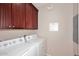 Convenient laundry room with washer, dryer and cabinets at 13450 E Via Linda -- # 1010, Scottsdale, AZ 85259