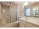 Clean bathroom with shower stall, toilet and vanity at 17318 N Del Webb Blvd, Sun City, AZ 85373