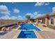 Luxury pool with spa and outdoor kitchen at 18007 W Ocotillo Ave, Goodyear, AZ 85338