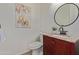 Elegant bathroom with granite vanity and large mirror at 32032 N 52Nd Way, Cave Creek, AZ 85331