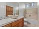 Bathroom with a vessel sink, tile flooring and shower/tub combo at 32032 N 52Nd Way, Cave Creek, AZ 85331