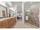 Bathroom with double vanity and walk-in shower at 32032 N 52Nd Way, Cave Creek, AZ 85331