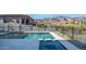 Backyard pool with a view of the mountains, complemented by desert flora and fauna at 4215 S Willow Springs Trl, Gold Canyon, AZ 85118