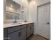 Modern bathroom with dual vanity and gray cabinets at 47762 W Moeller Rd, Maricopa, AZ 85139