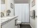 Clean bathroom with granite countertop and white cabinets at 10428 E Hercules Dr, Sun Lakes, AZ 85248