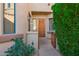 Inviting entryway with wood door and tiled flooring at 19550 N Grayhawk Dr # 1124, Scottsdale, AZ 85255