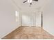 Bedroom with large closet and ceiling fan at 24147 N 165Th Ln, Surprise, AZ 85387