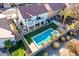 Aerial view showing home with pool, spa, and trampoline in backyard at 2442 E Winged Foot Dr, Chandler, AZ 85249