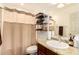 Clean bathroom with granite vanity and shower at 2442 E Winged Foot Dr, Chandler, AZ 85249