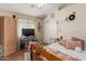Bedroom with double bed and wood accents at 3854 W Yellow Peak Dr, San Tan Valley, AZ 85144