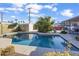 Inviting backyard with refreshing pool, patio furniture, and storage shed at 7932 E Moreland St, Scottsdale, AZ 85257