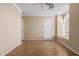 Bedroom with tile floors, ceiling fan, and two closets at 15491 W Amelia Dr, Goodyear, AZ 85395