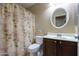 Bathroom with shower/tub combo, toilet and vanity at 19572 N Sandalwood Dr, Maricopa, AZ 85138