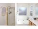 Clean bathroom with shower and a bathtub at 20031 N 22Nd Pl, Phoenix, AZ 85024