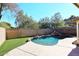 Refreshing kidney-shaped pool with artificial turf and a stone patio at 20031 N 22Nd Pl, Phoenix, AZ 85024