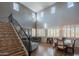 Dining room and living area with hardwood floors and high ceilings at 3730 E Kingbird Pl, Chandler, AZ 85286