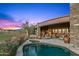 Inviting pool and patio area with mountain views at 40980 N 97Th St, Scottsdale, AZ 85262