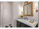 Bathroom with marble vanity and gold accents at 42638 N Chiricahua Pass, Scottsdale, AZ 85262