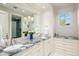 Elegant bathroom with double vanity and marble countertops at 42638 N Chiricahua Pass, Scottsdale, AZ 85262