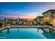 Stunning pool with mountain views at sunset at 42638 N Chiricahua Pass, Scottsdale, AZ 85262