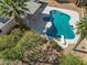 Aerial view of backyard oasis with pool at 4532 E Grandview Rd, Phoenix, AZ 85032