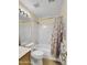 Clean bathroom with shower/tub, toilet, and vanity at 5455 E Fairfield St, Mesa, AZ 85205