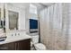 Bathroom with shower/tub combo and updated vanity at 6850 E Mcdowell Rd # 72, Scottsdale, AZ 85257