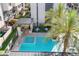 Aerial view of resort-style pool with spa and outdoor kitchen at 6850 E Mcdowell Rd # 72, Scottsdale, AZ 85257
