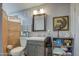 Clean bathroom with a vanity and shower at 7750 E Broadway Rd # 770, Mesa, AZ 85208