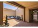 Spacious courtyard with seating and a tranquil fountain at 10550 E Sanger Ave, Mesa, AZ 85212