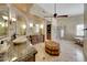 Primary bathroom with double vanity, soaking tub, and separate shower at 12238 E Poinsettia Dr, Scottsdale, AZ 85259