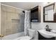 Clean bathroom with bathtub, shower, and vanity at 131 N Higley Rd # 213, Mesa, AZ 85205