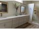 Spa-like bathroom with a large vanity and a walk-in shower at 1326 W Seascape Dr, Gilbert, AZ 85233