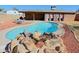 Backyard oasis featuring a sparkling pool and a spacious patio at 19624 N 16Th Dr, Phoenix, AZ 85027