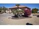 Landscaped front yard with palm trees and drought-tolerant plants at 20825 N Limousine Dr, Sun City West, AZ 85375