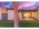 Private backyard patio with seating area and beautiful sunset views at 2256 W Lindner Ave # 25, Mesa, AZ 85202