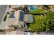 Aerial view showcasing house, pool, and solar panels at 23046 N 21St St, Phoenix, AZ 85024