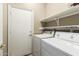 Laundry room with washer, dryer and shelving at 2355 N Cabot --, Mesa, AZ 85207