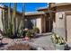 Front entry with security system and desert landscaping at 26646 N 46Th Pl, Cave Creek, AZ 85331